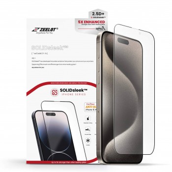 Kính Cường Lực iPhone 15 Pro Zeelot SolidSleek 2.5D Anti-Glare